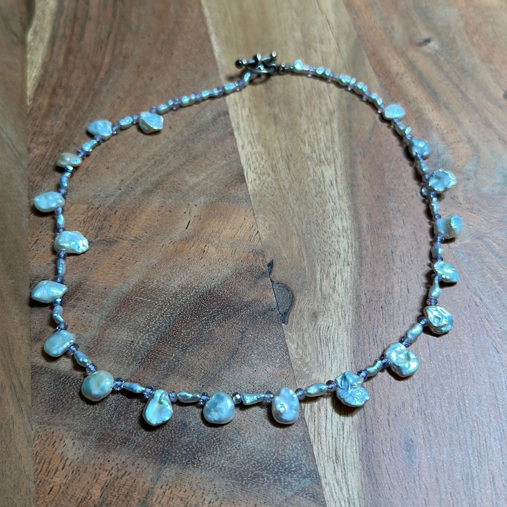 16” Fresh Water Pearl with Crystal Accent Choker